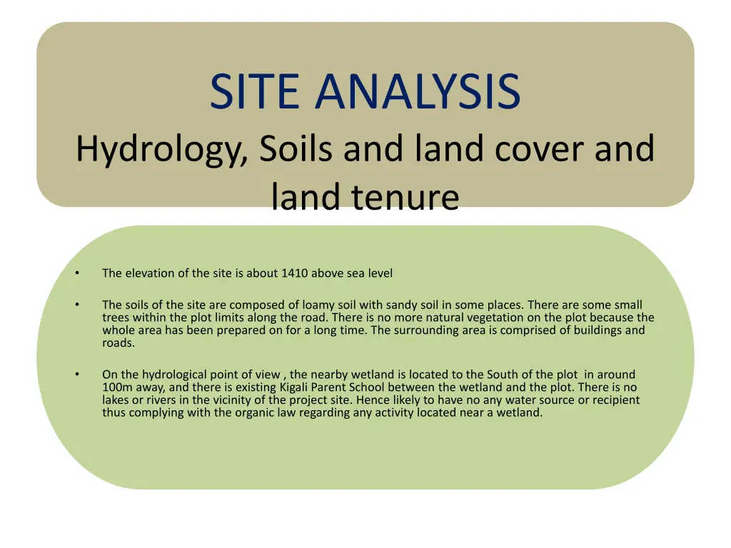 site analysis hydrology soils and land cover