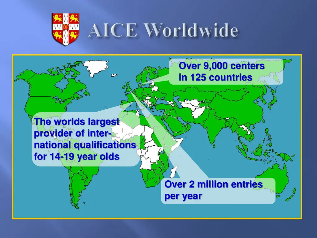 over 9 000 centers in 125 countries