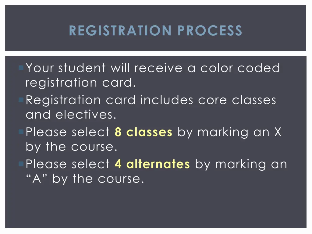 registration process