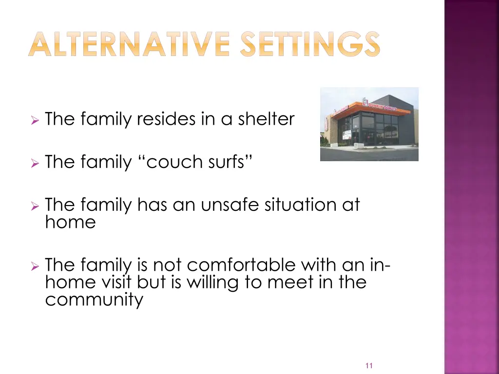 alternative settings
