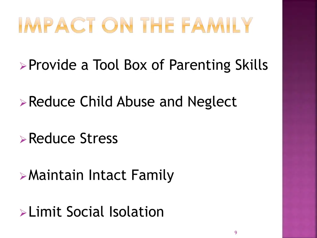 impact on the family