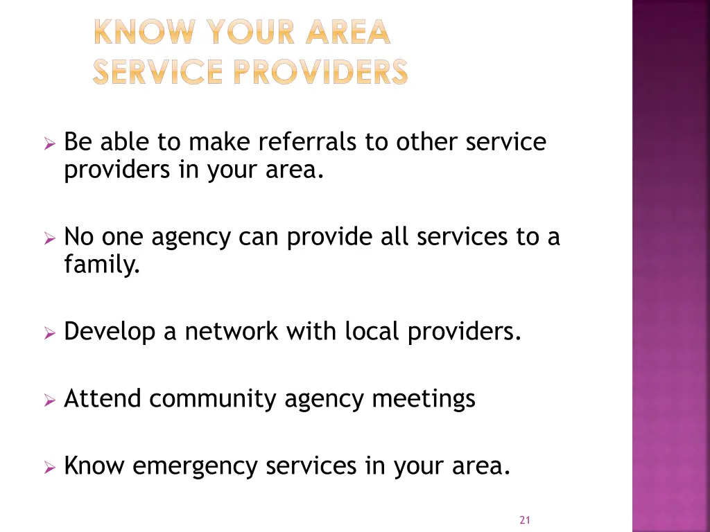 know your area service providers