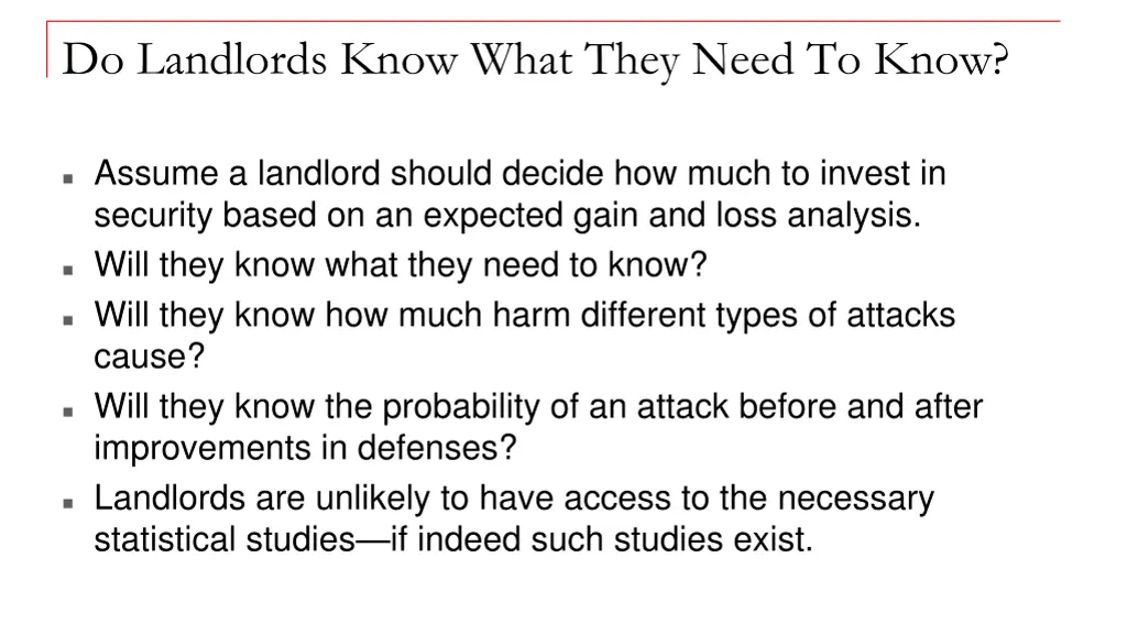 do landlords know what they need to know