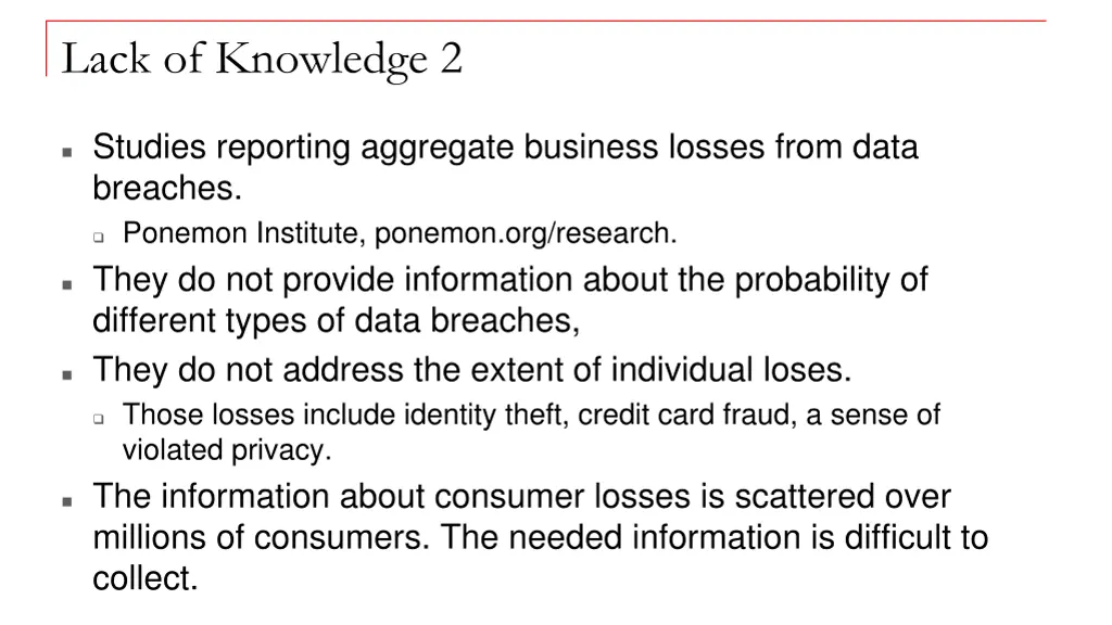 lack of knowledge 2