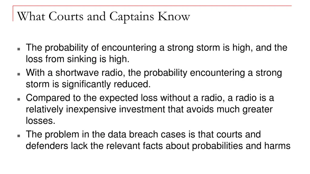 what courts and captains know
