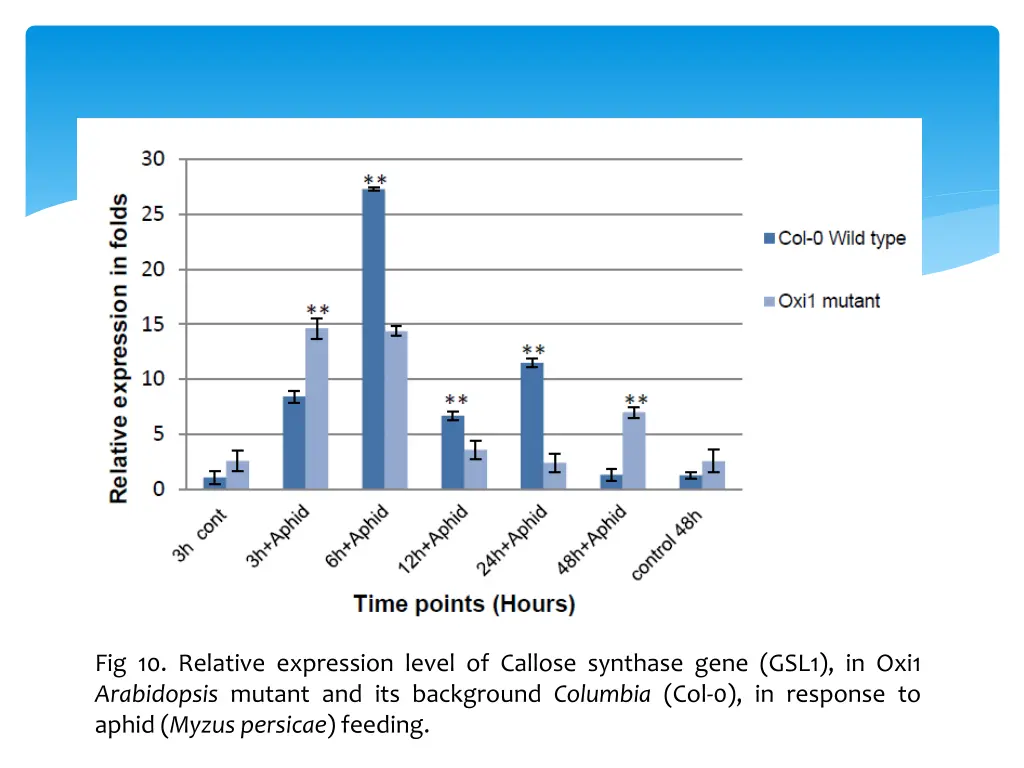 fig 10 relative expression level of callose
