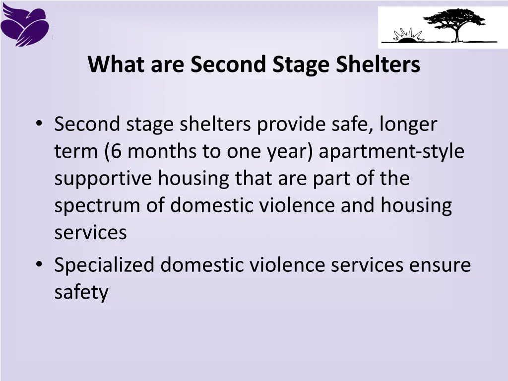 what are second stage shelters