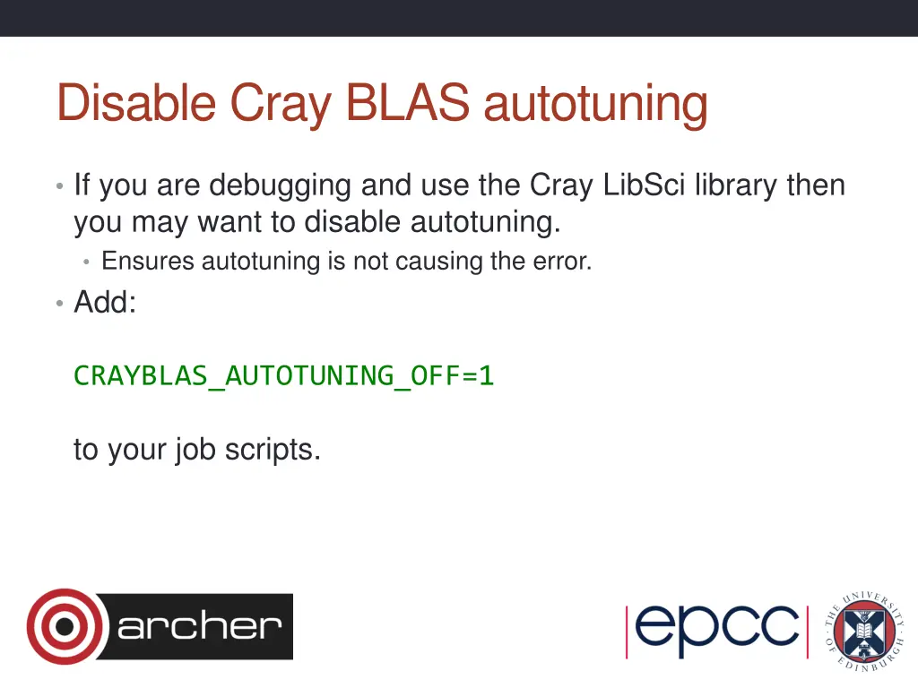 disable cray blas autotuning