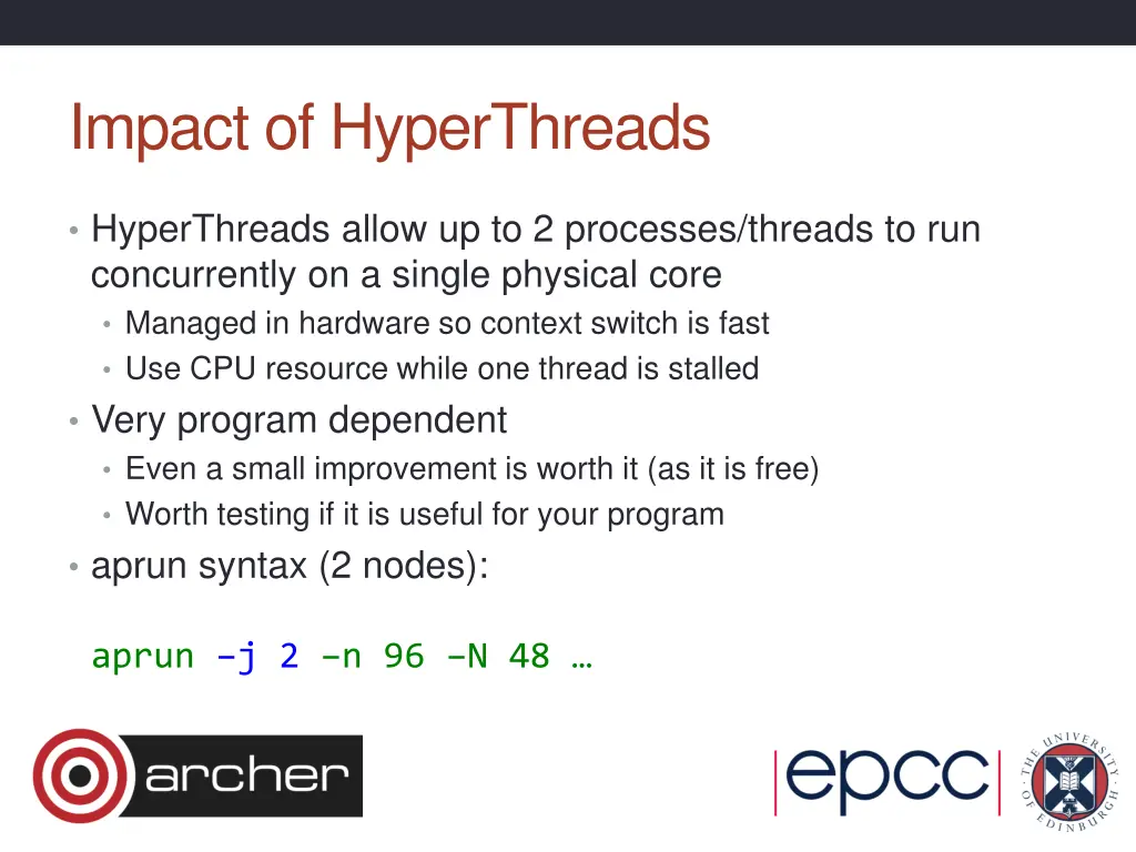impact of hyperthreads