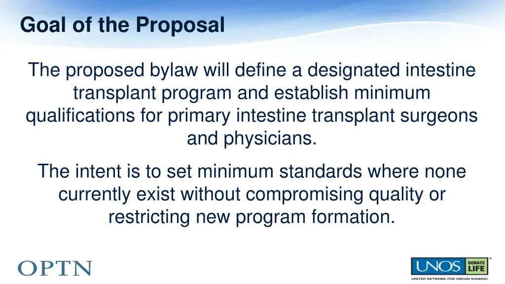 goal of the proposal