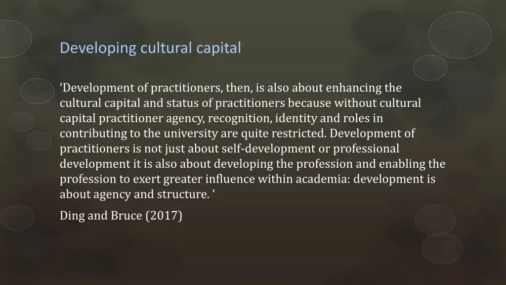 developing cultural capital