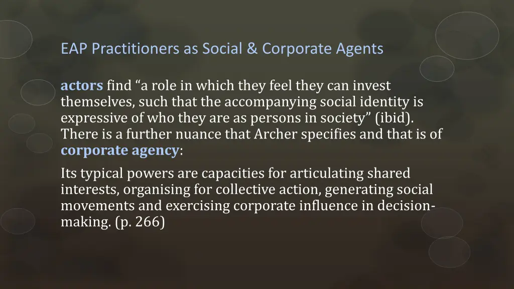 eap practitioners as social corporate agents