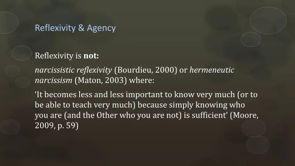 reflexivity agency
