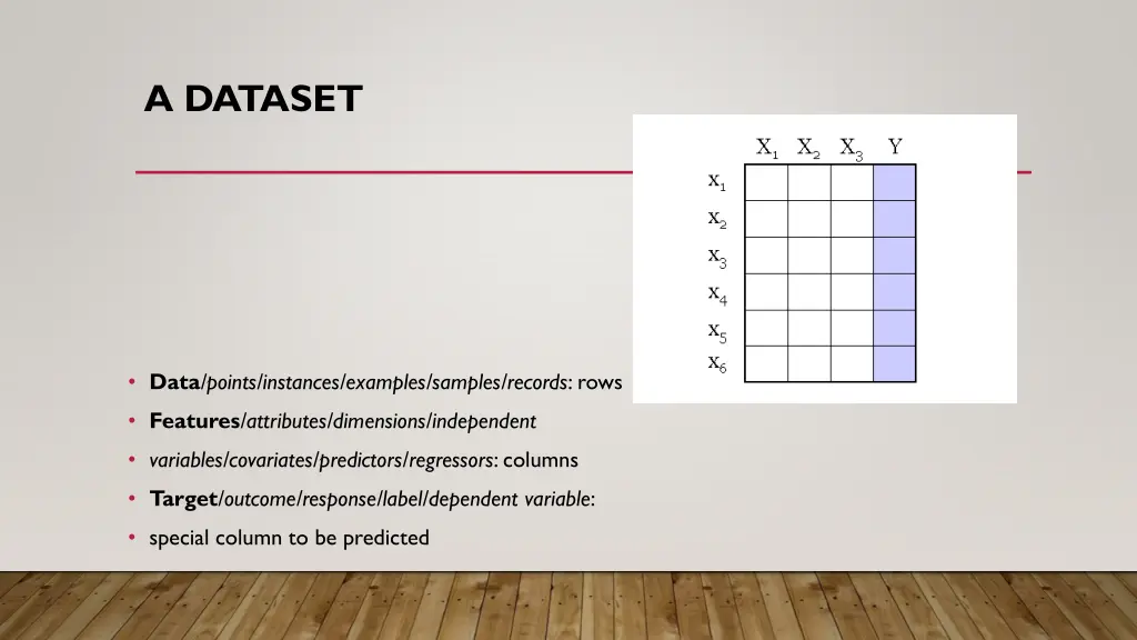 a dataset