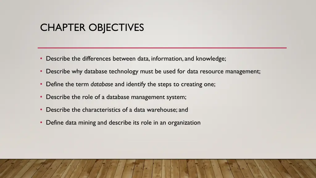 chapter objectives