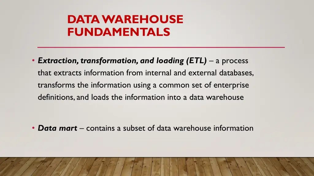 data warehouse fundamentals 1