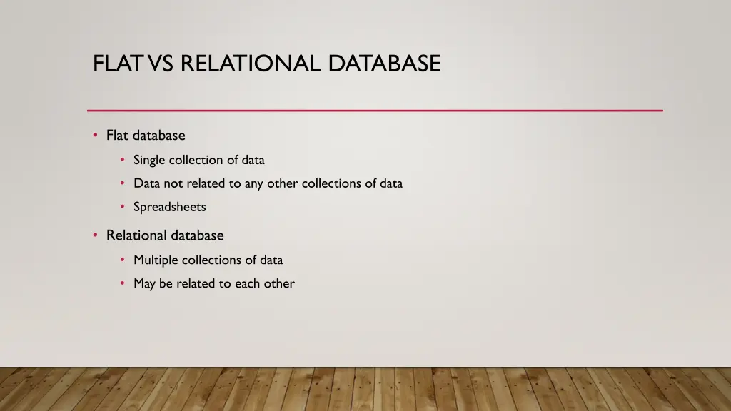 flat vs relational database