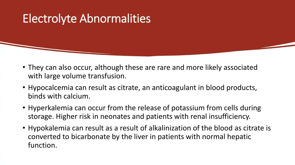 electrolyte abnormalities electrolyte