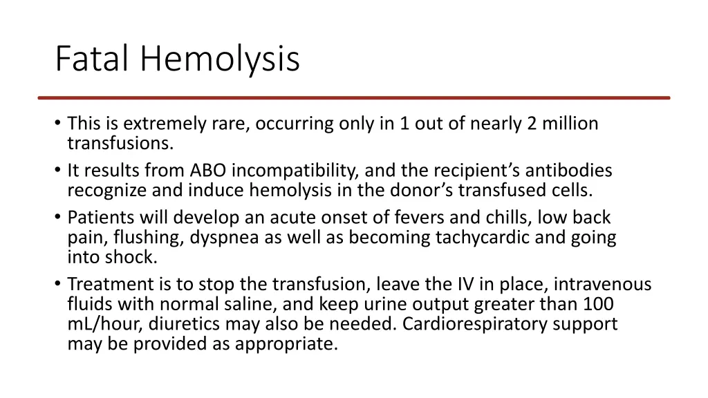fatal hemolysis