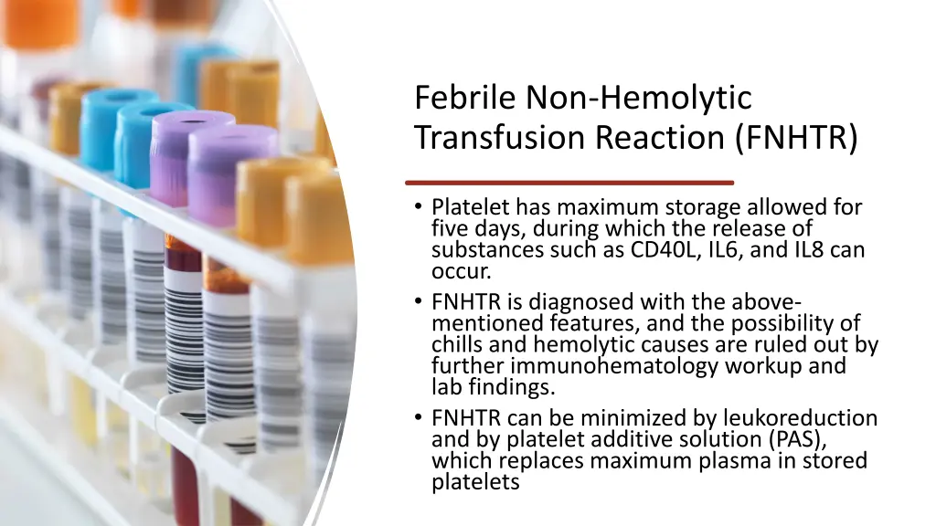 febrile non hemolytic transfusion reaction fnhtr 1
