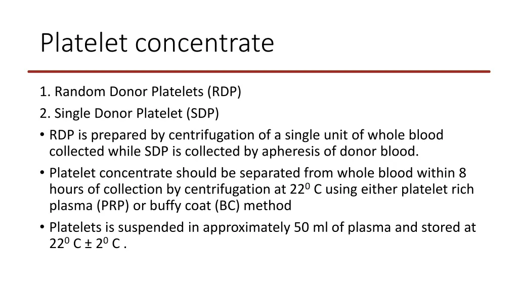 platelet concentrate