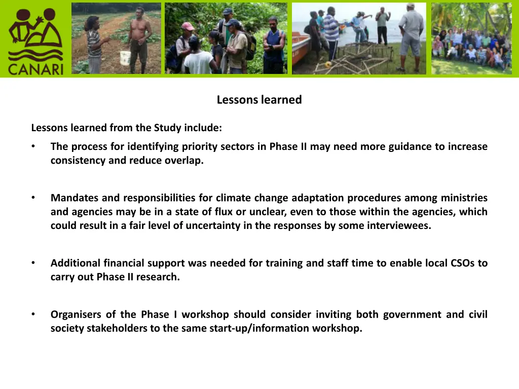 lessons learned