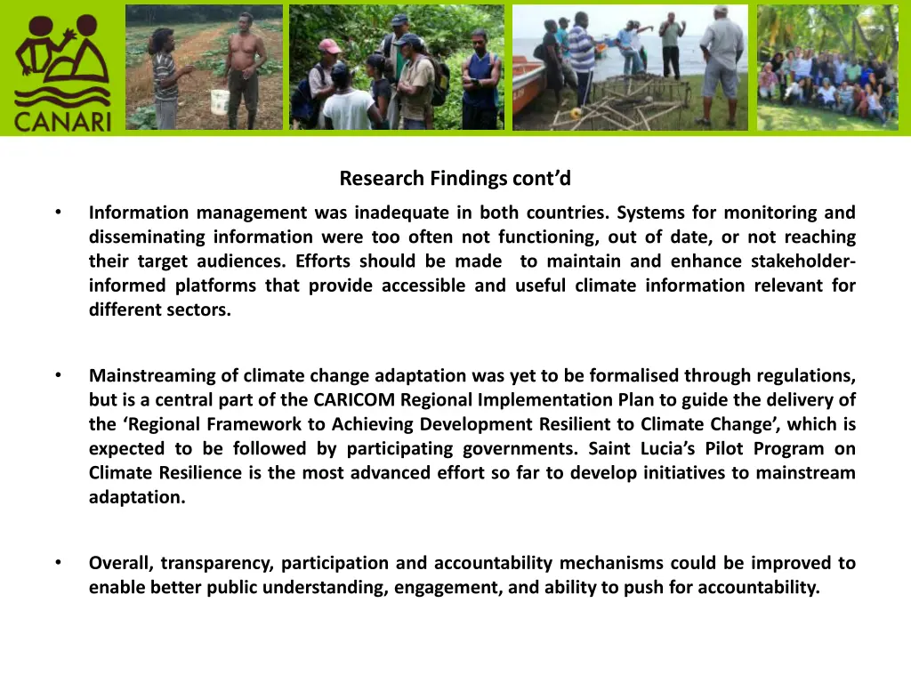 research findings cont d