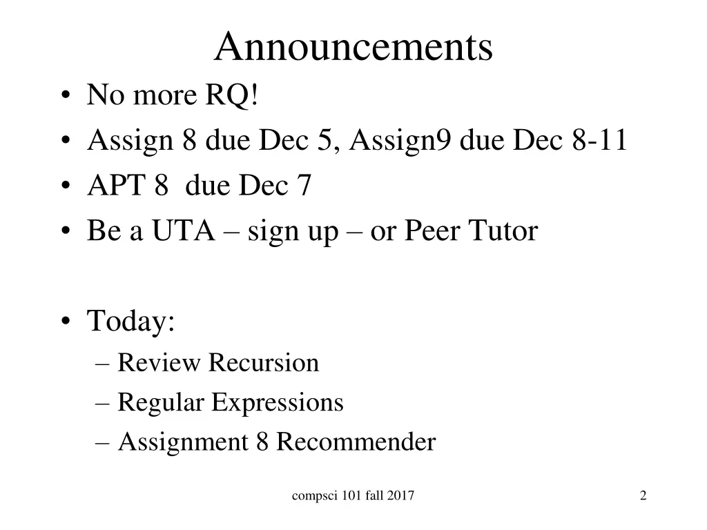 announcements
