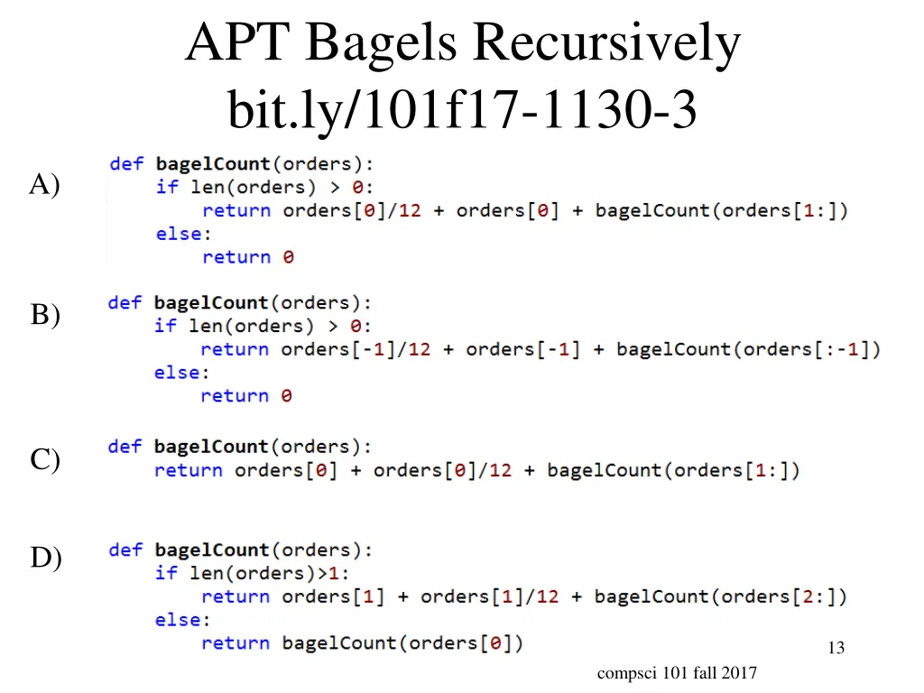apt bagels recursively bit ly 101f17 1130 3