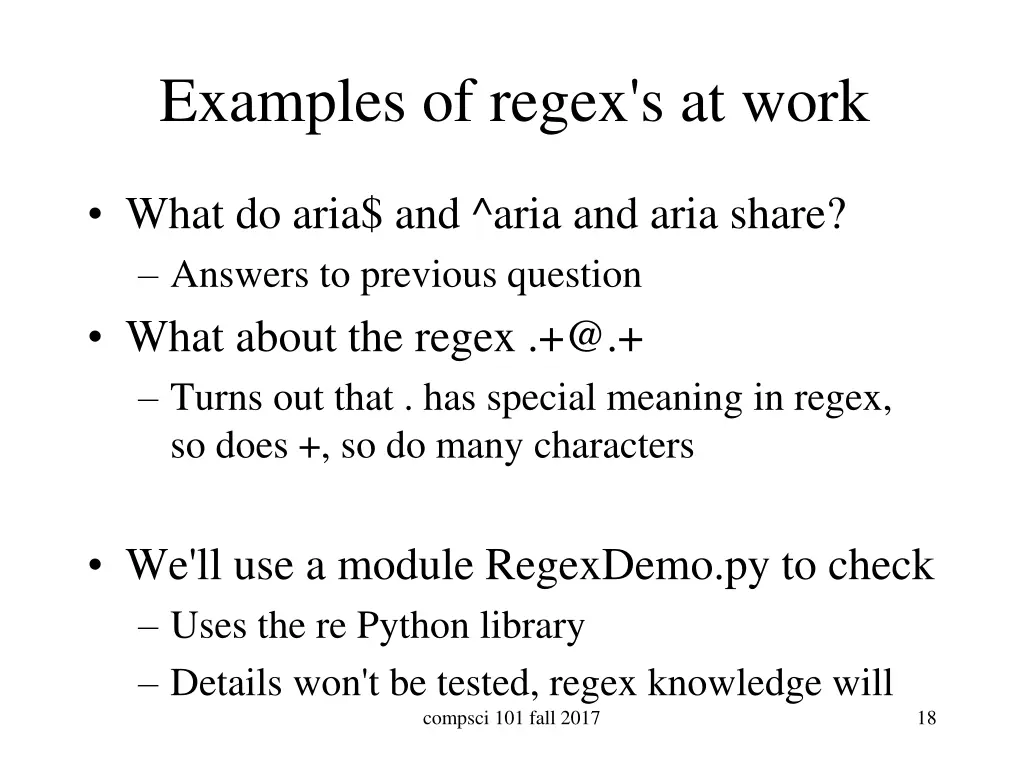 examples of regex s at work