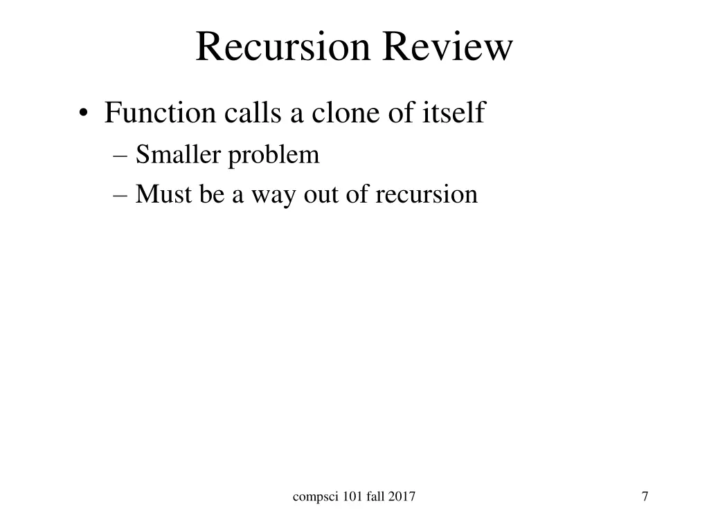recursion review