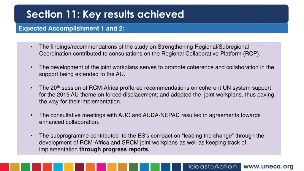 section 11 key results achieved
