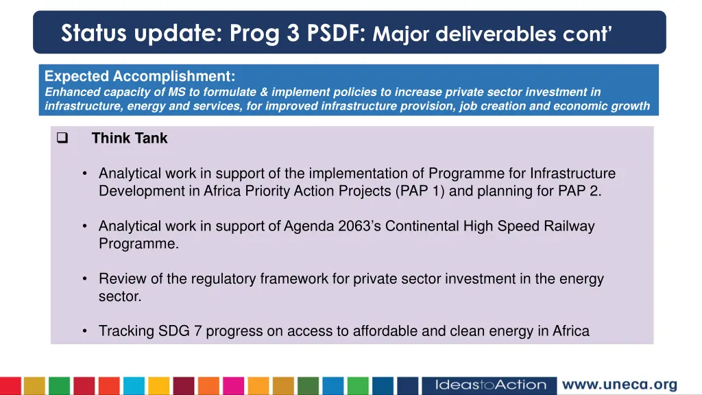 status update prog 3 psdf major deliverables cont