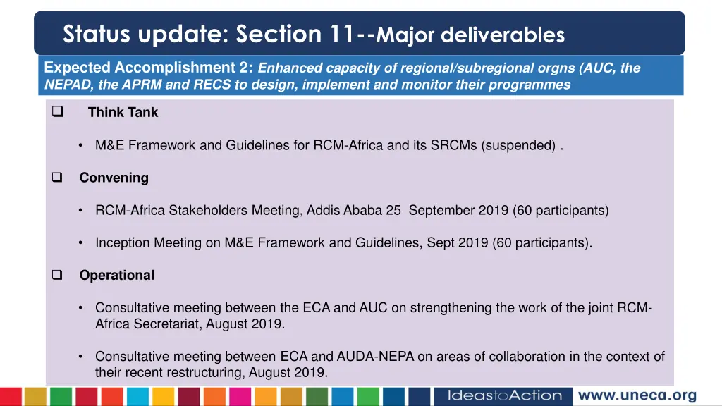 status update section 11 major deliverables 1