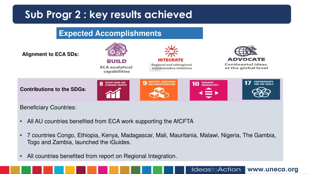 sub progr 2 key results achieved