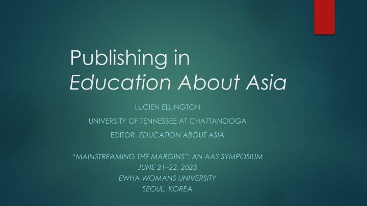 publishing in education about asia