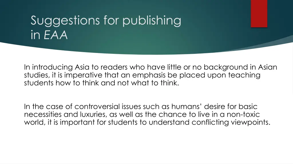 suggestions for publishing in eaa 12