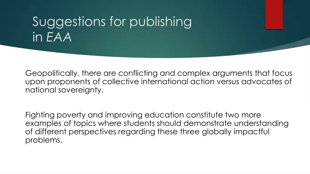 suggestions for publishing in eaa 13