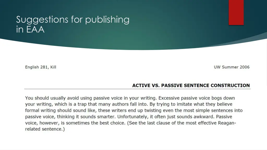 suggestions for publishing in eaa 3