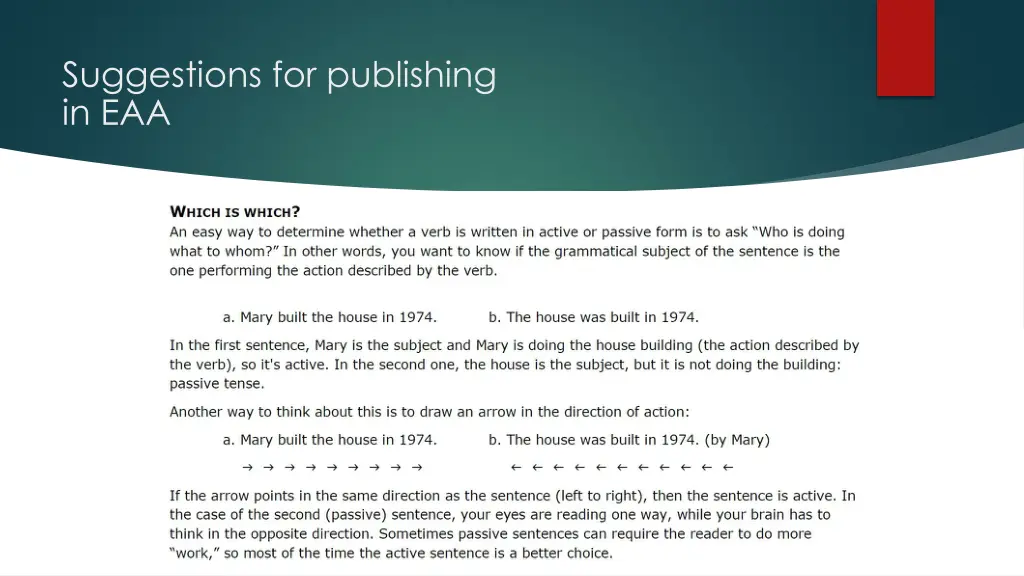suggestions for publishing in eaa 4