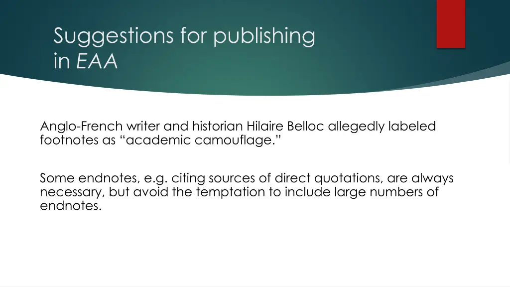 suggestions for publishing in eaa 6