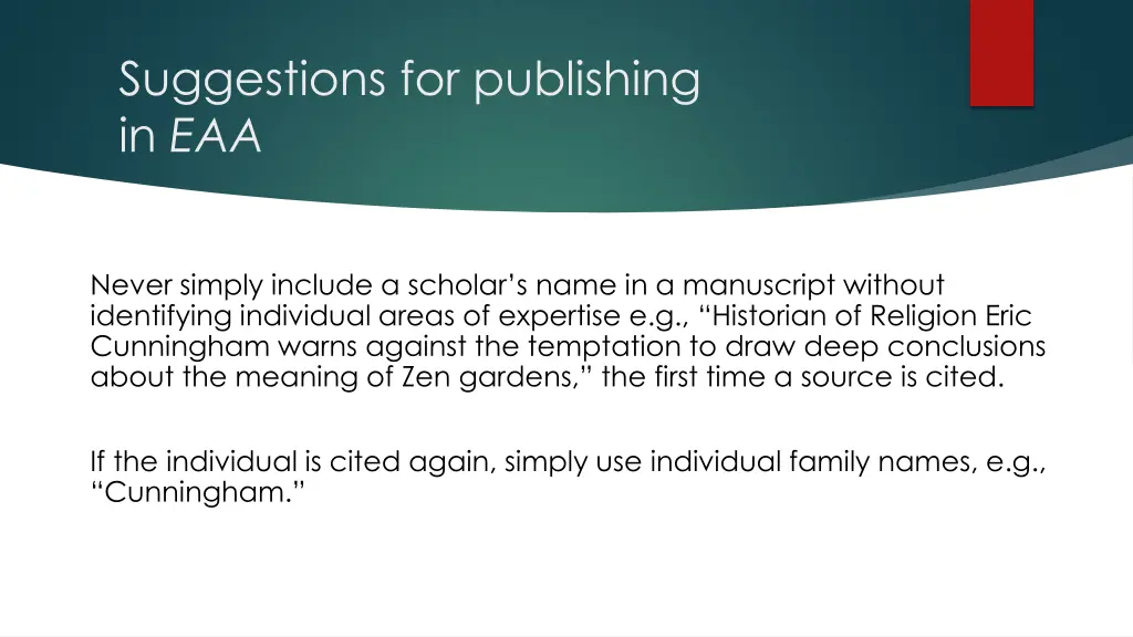 suggestions for publishing in eaa 9