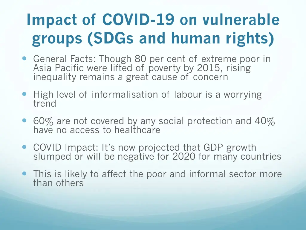 impact of covid 19 on vulnerable groups sdgs