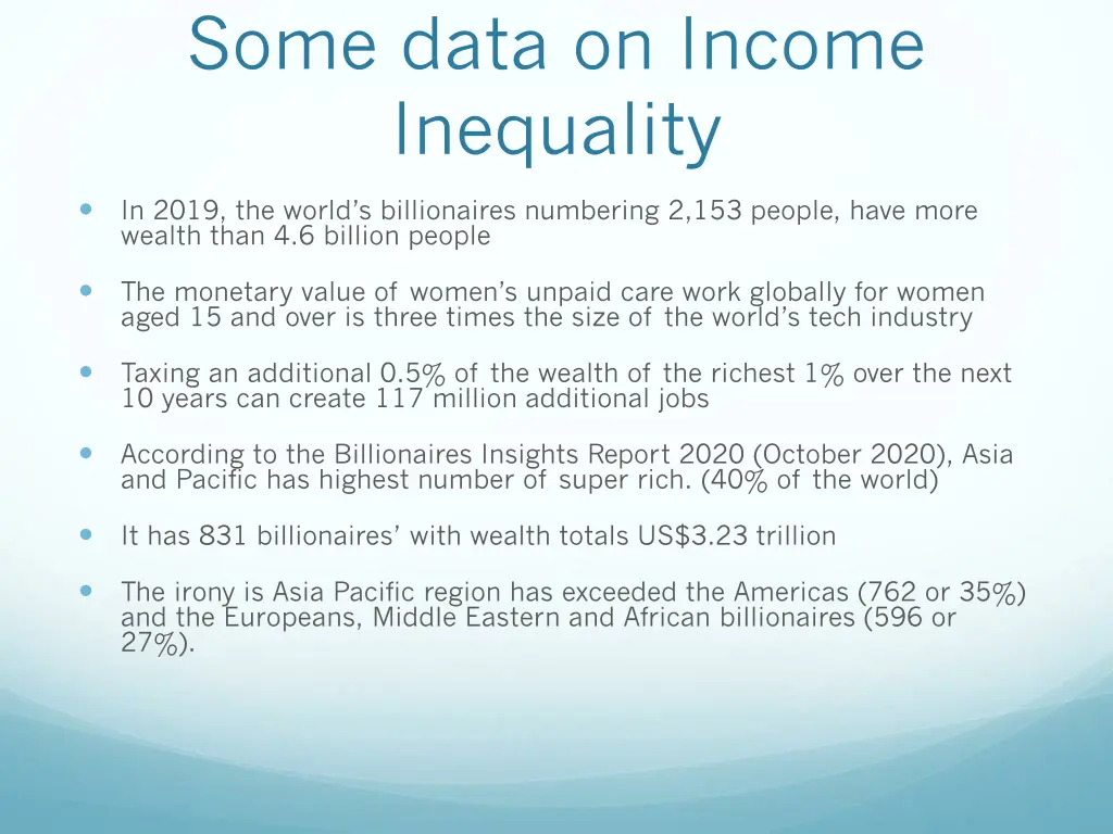 some data on income inequality