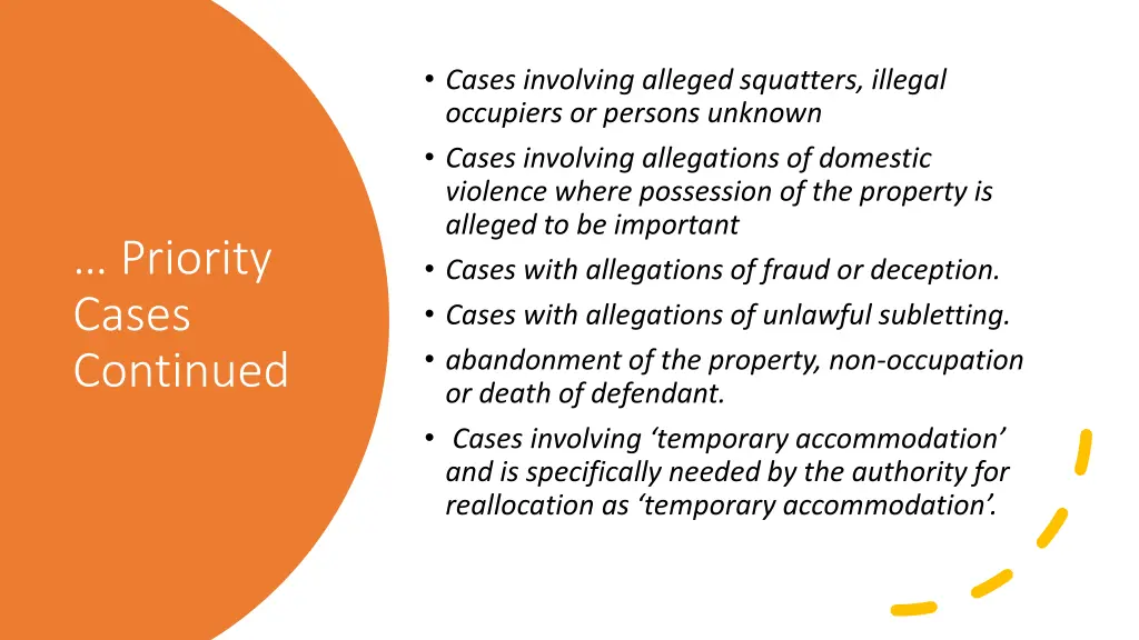 cases involving alleged squatters illegal