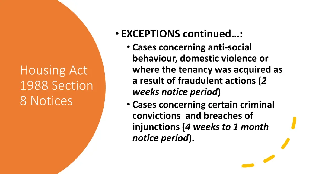 exceptions continued cases concerning anti social