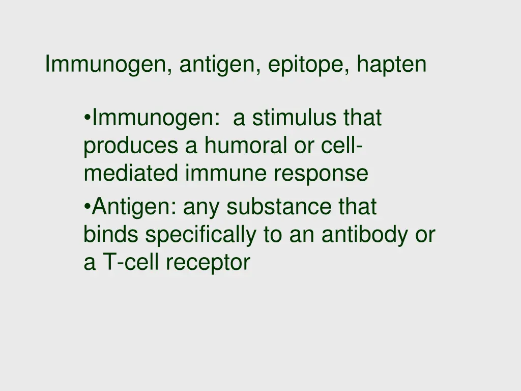 immunogen antigen epitope hapten