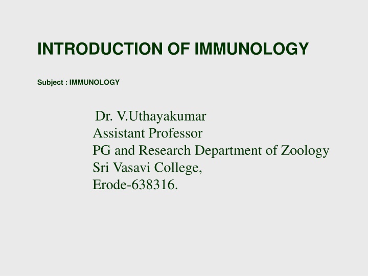 introduction of immunology