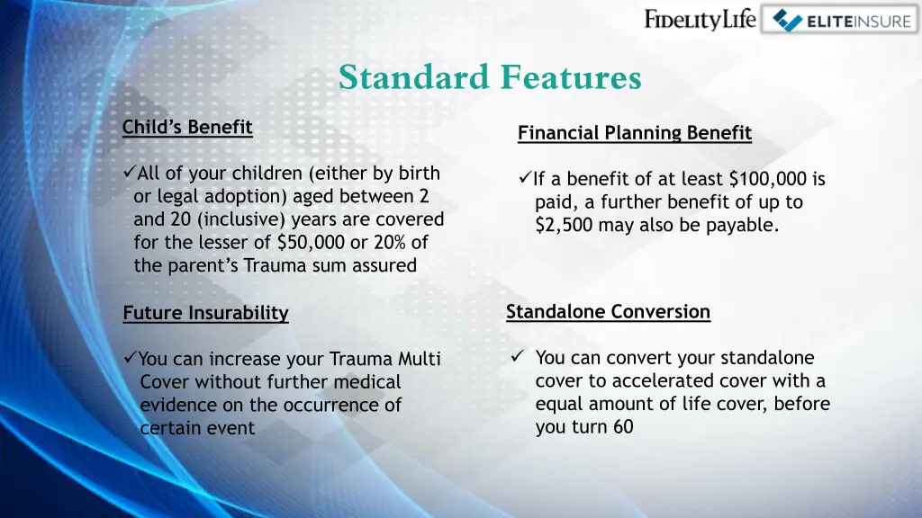 standard features