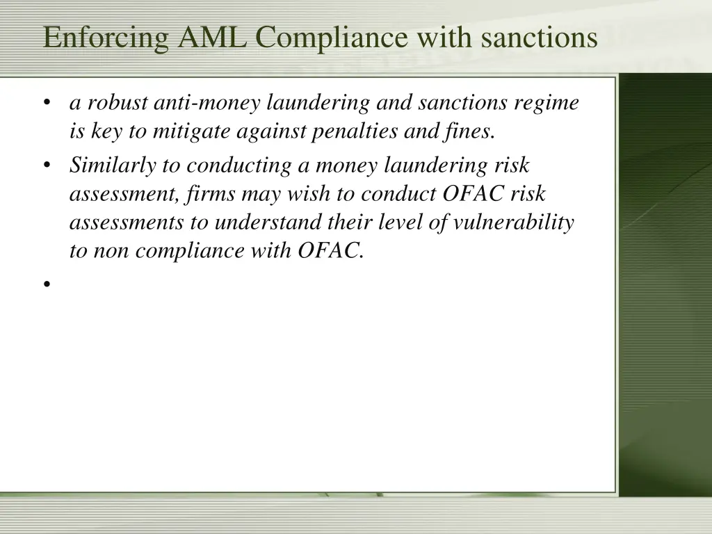 enforcing aml compliance with sanctions 13